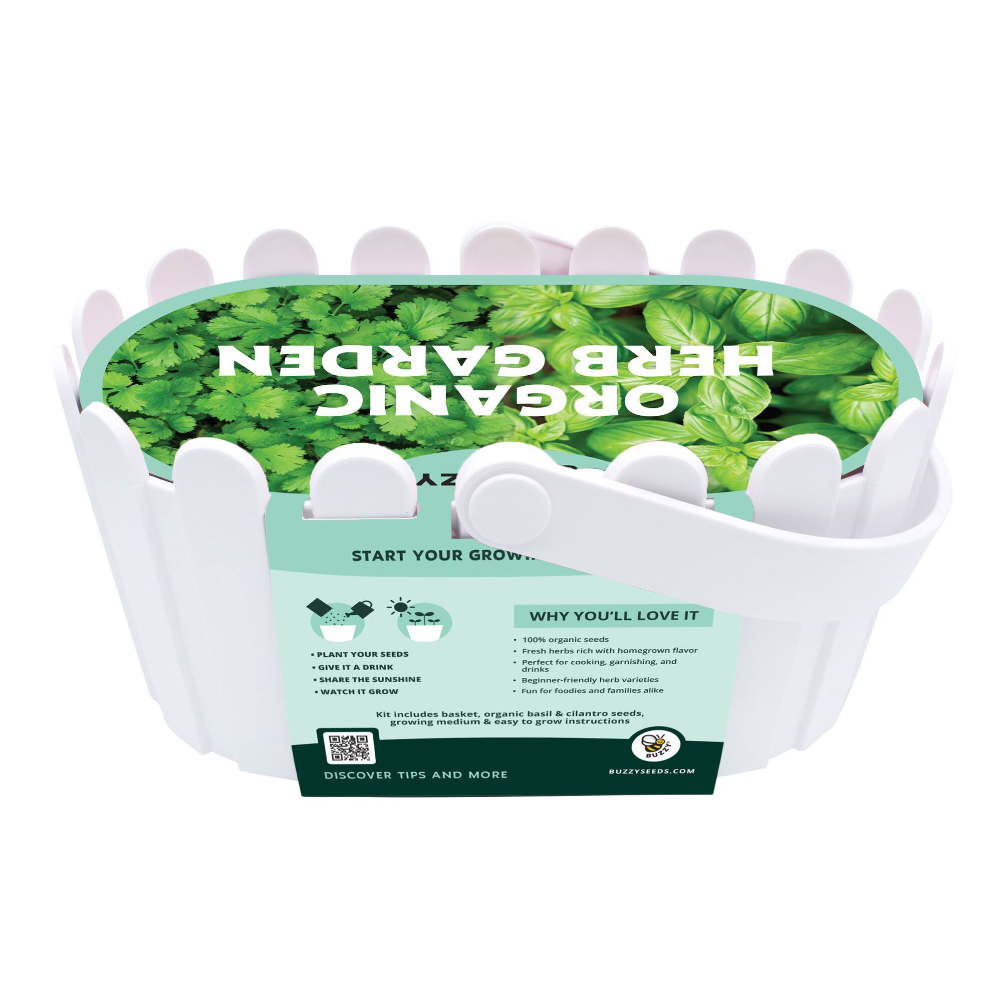 Buzzy® Organic Herb Garden Basket Complete Grow Kit